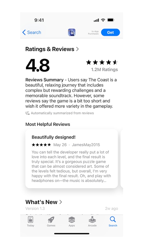 Apple New AI feature that summarizes recent reviews users receive